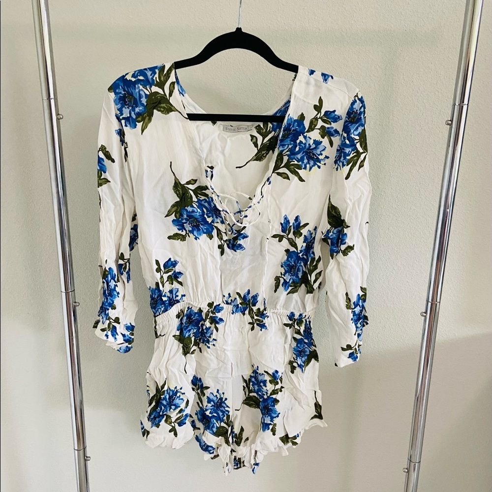 White Floral Romper
